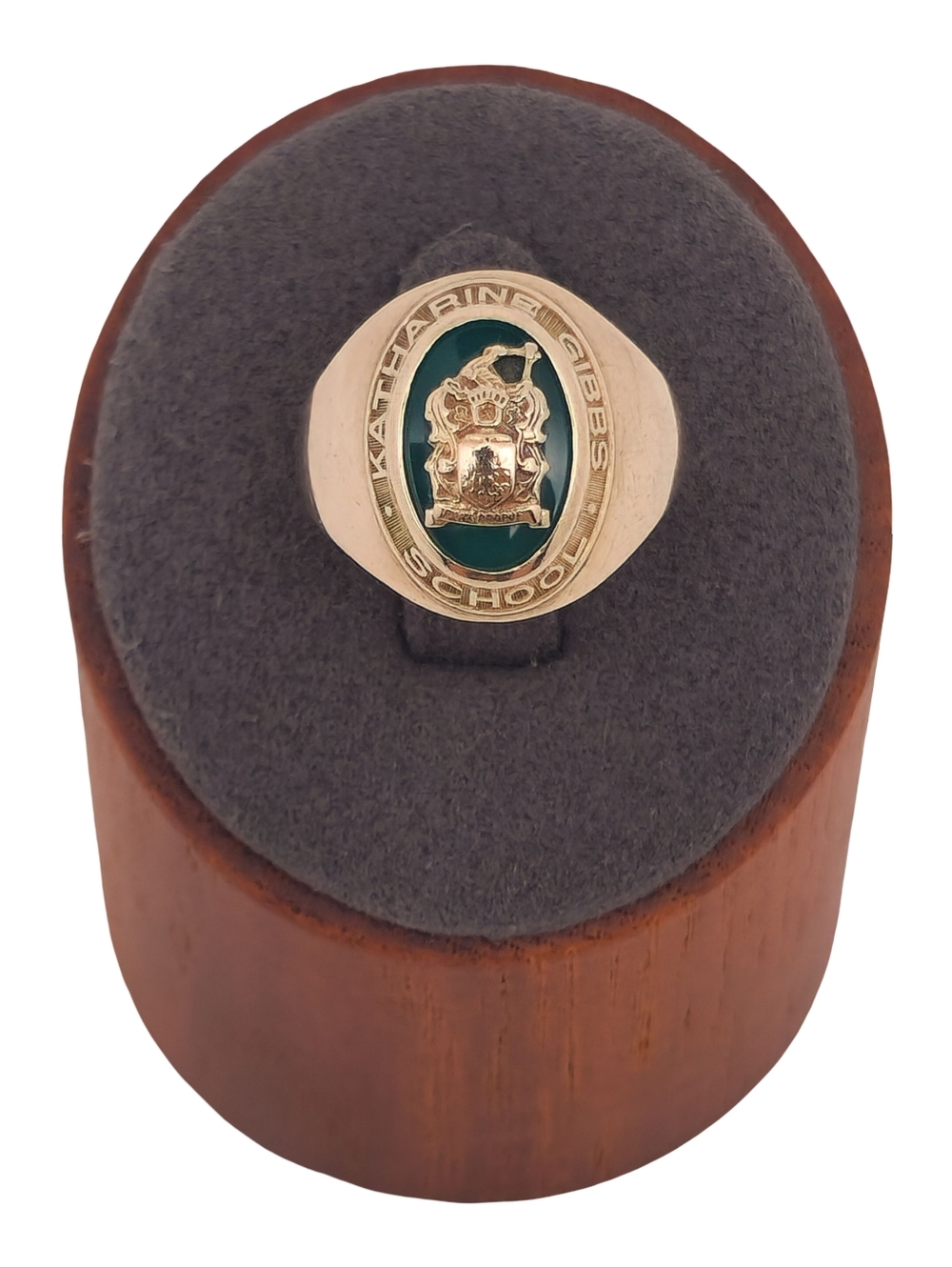 Vintage 10k Gold Katharine Gibbs School Crest Signet Ring 1950's Size 6.25